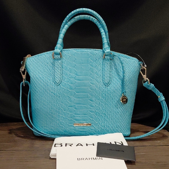BRAHMIN Duxbury Satchel Blue Assorted - Picture 1 of 13